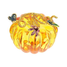 Citrouille en verre faite à la main, décoration artisanale délicate pour l'automne et Thanksgiving