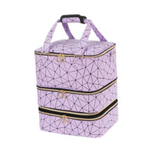Boîte de rangement à 3 compartiments en PU pour vernis à ongles, idéale pour ranger les vernis gel.