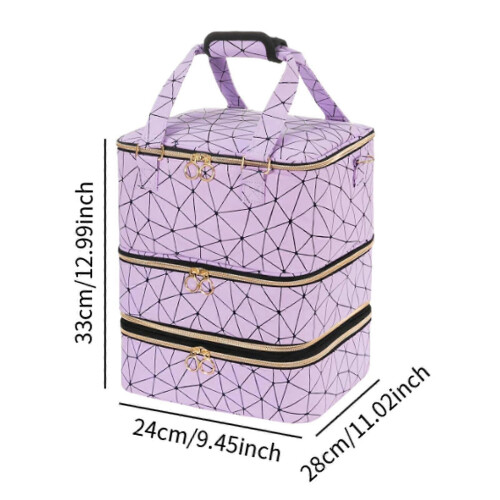 3 Layer PU Nail Polish Organizer Case Carrier Box for Gel Polish Storage 1