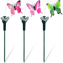 Lot de 3 papillons réalistes animés, imperméables et colorés, pour décorer votre jardin ou vos fleurs.
