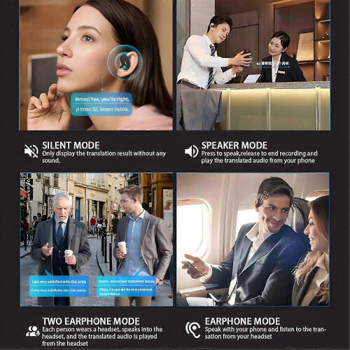 M111 Smart Translator Earbuds 144-Language AI Wireless on-Ear Headset Creamy White 2