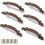6 Pack Vintage Leather Drawer Pulls 128mm Suitcase Cabinet Handles Brown Screws 1