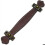 6 Pack Vintage Leather Drawer Pulls 128mm Suitcase Cabinet Handles Brown Screws 2