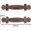 6 Pack Vintage Leather Drawer Pulls 128mm Suitcase Cabinet Handles Brown Screws 3