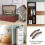 6 Pack Vintage Leather Drawer Pulls 128mm Suitcase Cabinet Handles Brown Screws 5