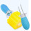 2pk Stainless Steel Corn Cob Skewers BBQ Corn Picks Holder Blue 5