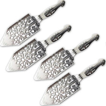 Lot de 4 cuillères à absinthe vintage en acier inoxydable avec filtre creux pour coupes à cocktail Wormwood
