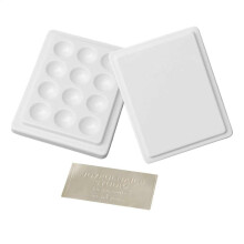 12-Well Ceramic Paint Palette with Lid - Washable Coloring Tray for Watercolor & Gouache