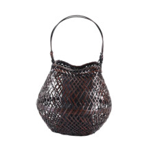 Vase multifonctionnel en bambou pour composition florale, récipient de table basse, 11 cm x 11 cm x 28 cm