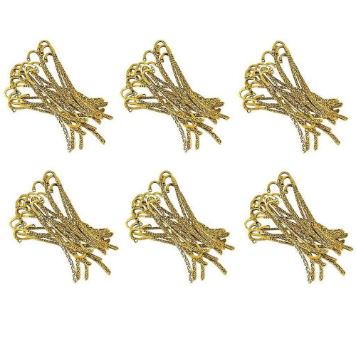 120Pcs Tibetan Gold Beaded Bookmarks with Hanging Loop for DIY Craft 2