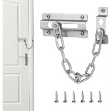 Chrome Plated Internal Door Chain Lock Slide Safety Latch Guard Limiter for Home Hotel Apt