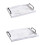 Lot de 2 plateaux de service rustiques vintage, élégants et polyvalents, blancs. 1