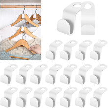 Lot de 100 crochets pour cintres, gain de place, robustes et triangulaires, blancs.