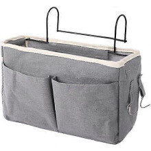 Multifunctional Bedside Hanging Bag Cloth Basket Organizer for College Dorm Magazine Book