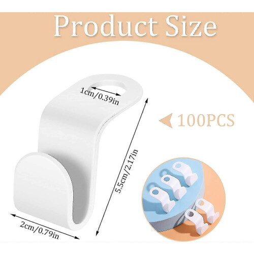 100 Pack Clothes Hanger Hooks Space Saving Hanger Hooks Heavy Duty Triangle Hangers Clothes White 1