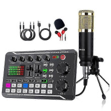 F998 BM800 Live Sound Card and Condenser Microphone Set for Streaming Podcasting