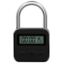 Minuteur électronique multifonction rechargeable par USB, 99 h max, en métal, avec écran LCD.