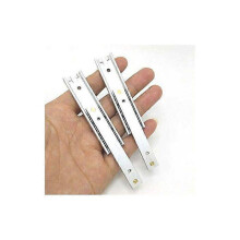 Lot de 2 glissières de tiroir à billes en acier, longueur 100 mm, largeur 16 mm, pour armoire