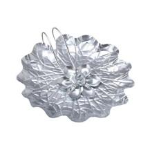 Elegant Iron Napkin Holder Dispenser Metal Paper Towel Stand for Kitchen Decor Lotus Leaf Silver