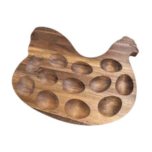 Vintage Hen Wooden Egg Holder for Kitchen Pantry Storage