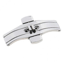 Hebilla de reloj desplegable de mariposa con doble botón pulsador de acero inoxidable de 6x25 mm (2 unidades)