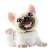 Figurine de chien réaliste en résine, statue d'animal, adorable décoration de bureau, carlin