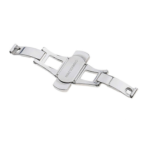 6x25mm 2x Stainless Steel Double Push Button Butterfly Deployment Watch Buckle 1