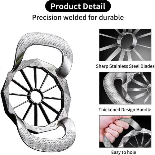 Stainless Steel Apple Corer Slicer Cutter Fruit Kitchen Tool for Apple Orange Tomato 2