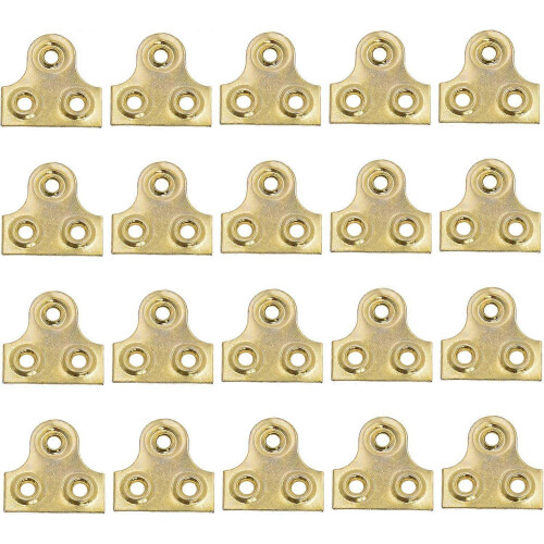 20Pcs Brass Picture Hanging Plates Mirror Glass Frame Fixing Brackets