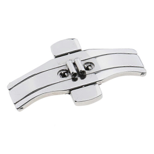 6x25mm 2x Stainless Steel Double Push Button Butterfly Deployment Watch Buckle 2