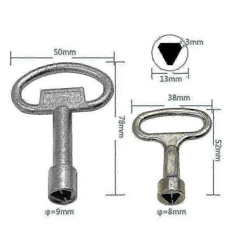 6pcs Metal Triangular Meter Key for Gas Water Electric Cabinet Box Valve 1