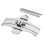 6x25mm 2x Stainless Steel Double Push Button Butterfly Deployment Watch Buckle 4