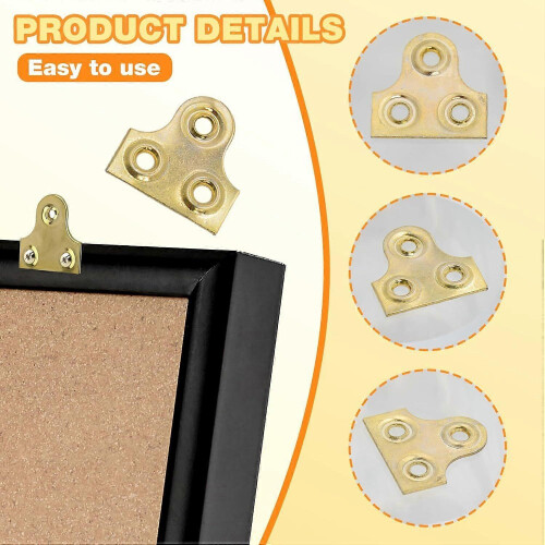 20Pcs Brass Picture Hanging Plates Mirror Glass Frame Fixing Brackets 2