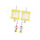 6x2 Interactive Chicken Mirror Toys for Birds Parakeets with Bell Yellow 2