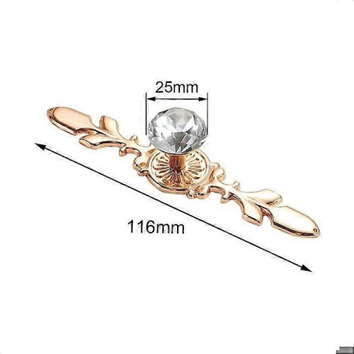 6 Pack Gold Crystal Diamond Door Knobs Furniture Handle Set 1
