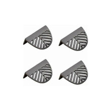 Gold Black Brass Leaf-Shaped Cabinet Handles Set of 4 for Kitchen Furniture