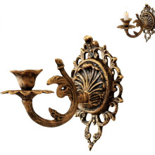 Vintage Cast Iron Wall Sconce Rustic European Candle Holder for Bedroom Dining Decor