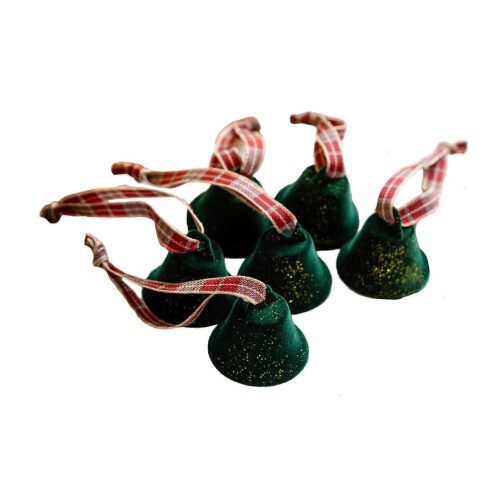 6 Pack Christmas Bell Ornaments Hanging for Festive Tree Decor Green 1