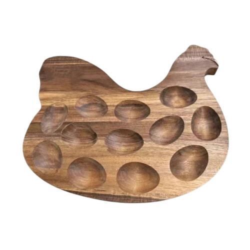 Vintage Hen Wooden Egg Holder for Kitchen Pantry Storage 2