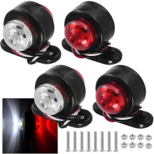Pulchra Paquete de 4 luces LED de posición lateral para remolque, 12/24 V, de doble cara, rojas/blancas.