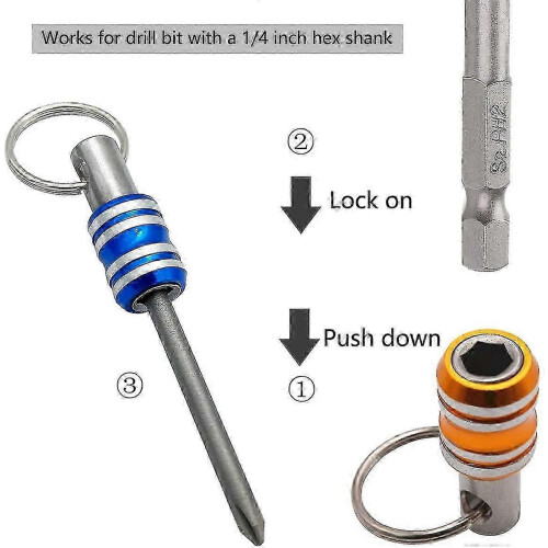5pcs 1/4 Hex Handle Keychain Quick Change Screwdriver Bit Holder Set Ext Rod Screw Adapter 2