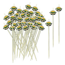 100 bâtonnets de bambou décoratifs pour salades de légumes et gâteaux