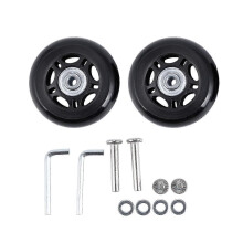 2 Sets Luggage Replacement Wheels with Axles and Wrench Repair Kit OD 68mm