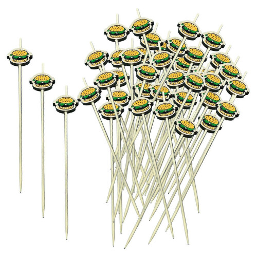 100 bastoncini decorativi in bambù, forchette per insalata di verdure e torte. 2