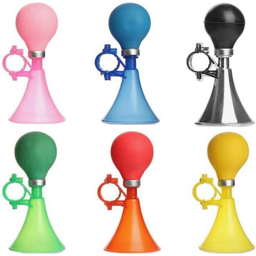 Klaxon de vélo, sonnette à air comprimé, pour guidon, couleur argent 2
