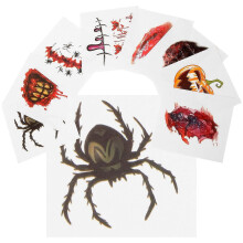 Realistische Narbenaufkleber, 40 Stück, Halloween-Körperaufkleber, Wund-Make-up-Requisiten, verschiedene Farben, 6 x 5,5 cm