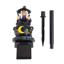 Solar Witch & Glowing Cauldron Halloween Garden Light - Enchanting Outdoor Decor for Spooky Nights