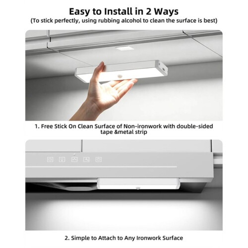 LED Closet Light with Charging Station, 3 Pcs Rechargeable Motion Sensor Under Cabinet Lighting with Remote Control 2