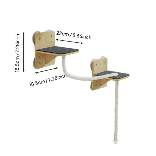 2-Tier Suction Cup Cat Shelf Hammock Breathable Mesh Space Saving Pet Perch Cotton Rope 1