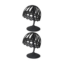 Sturdy Durable 2Pcs Hollowed Caps Storage Rack Portable Easy to Install Black 40cm Black 50cm